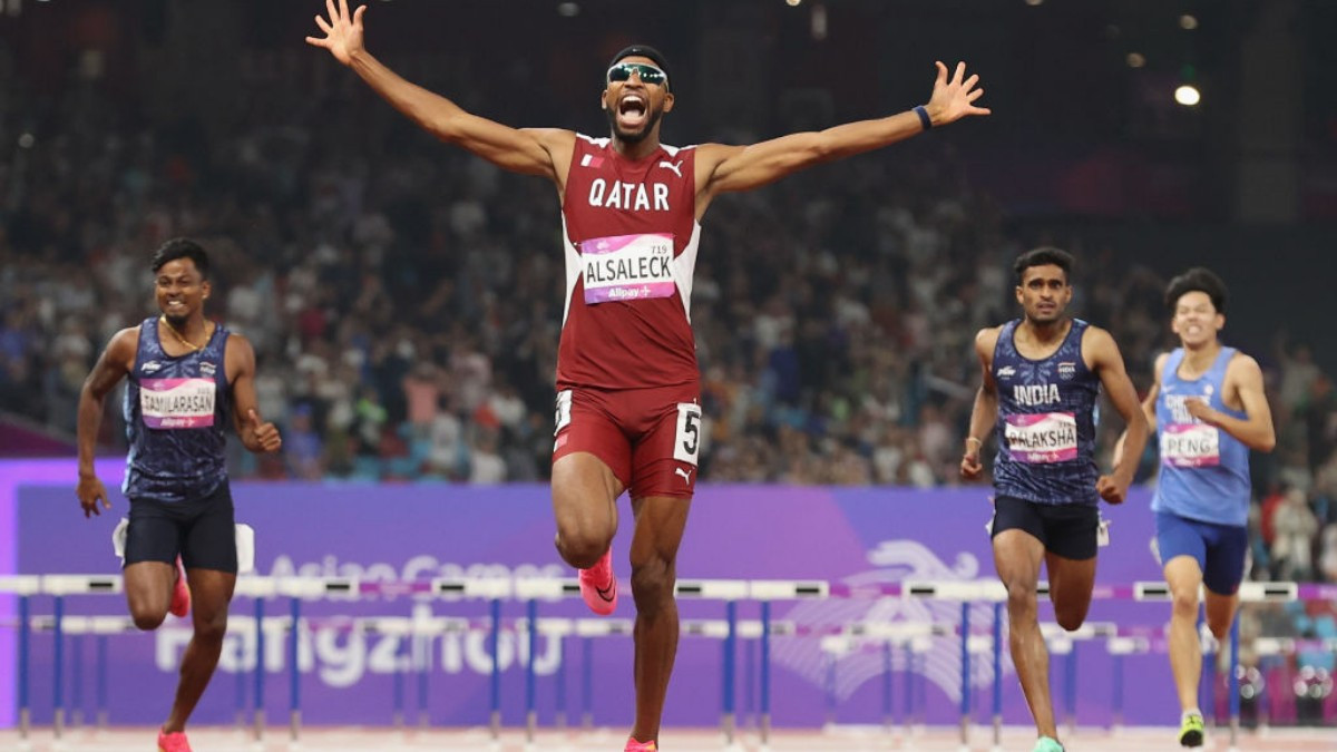 
Abderrahman Samba will be among the 14 Qatari athletes at Paris 2024. GETTY IMAGES