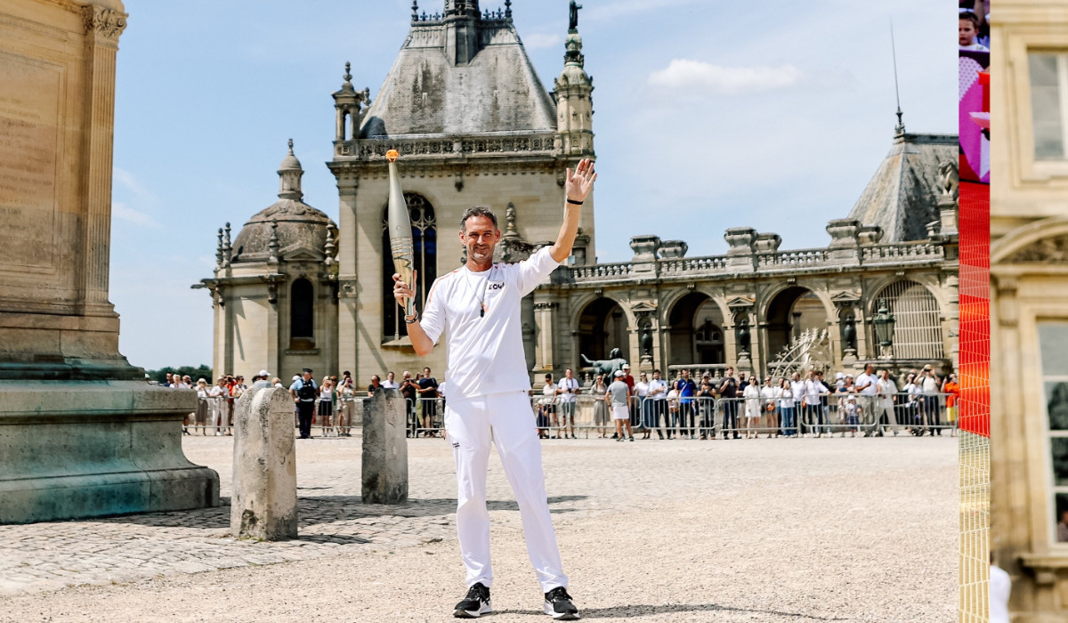 The Olympic Torch Relay, at the Château de Chantilly. PARIS 2024