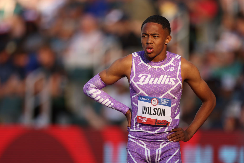 Quincy Wilson made his case to compete in Paris with a sizzling 44.20sec at a meet in Gainesville, Florida. GETTY IMAGES