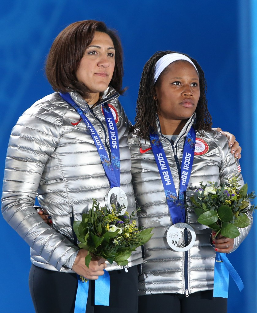 Lauryn Williams, right, won bobsleigh silver at Sochi 2014 with Elana Meyers Taylor