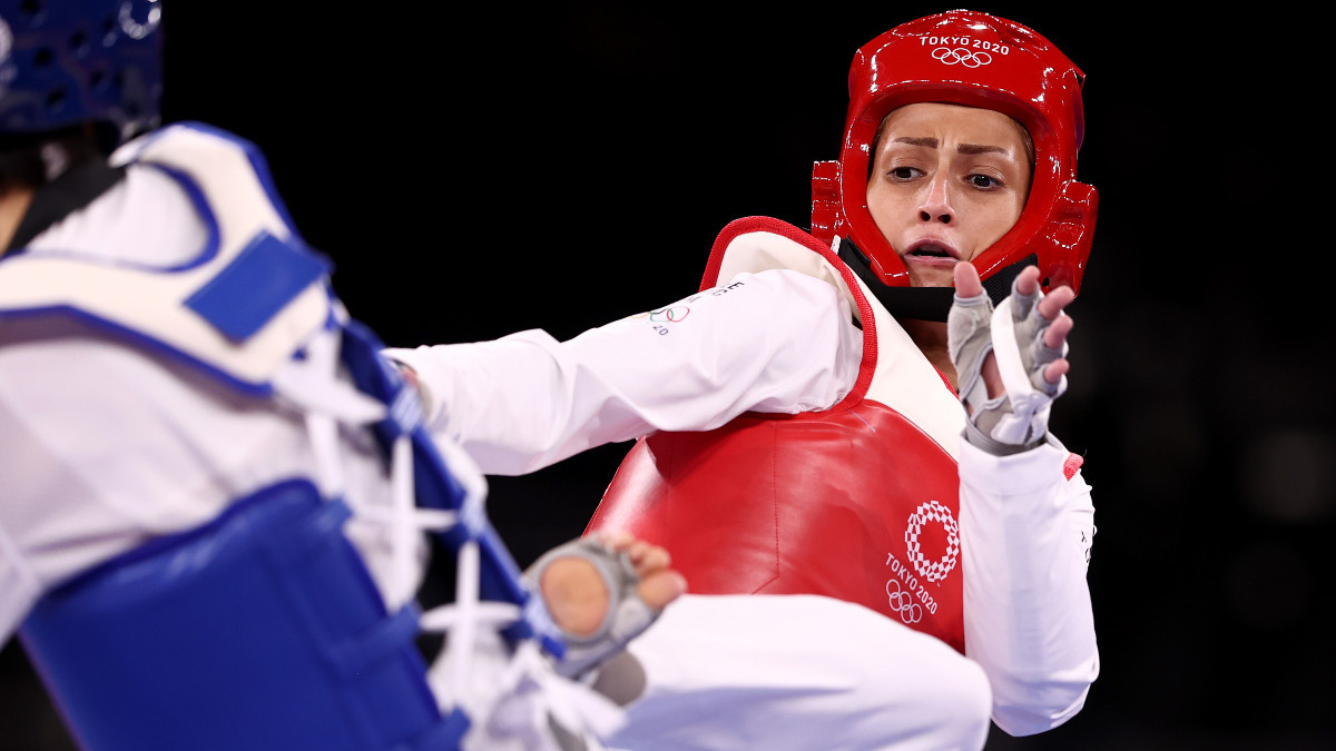 Refugee Taekwondo Athlete Dina Pouryounes on being her best at Paris 2024. GETTY IMAGES