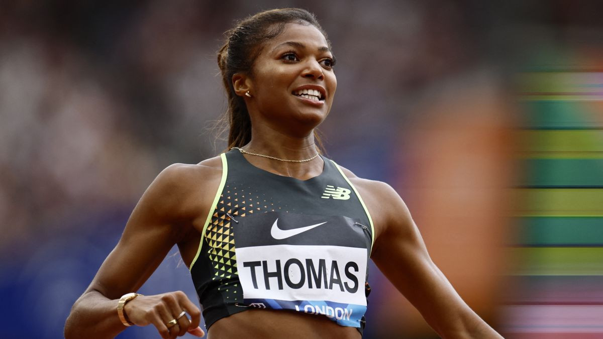 Gabby Thomas secured victory in the Diamond League setting a new record. GETTY IMAGES