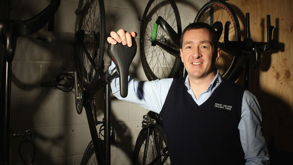 Chris Boardman poses for a photo in the Manchester Velodrome. GETTY IMAGES