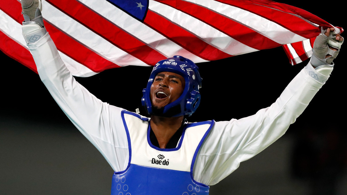 CJ Nickolas after winning gold medal at the 2023 PanAm Games. GETTY IMAGES