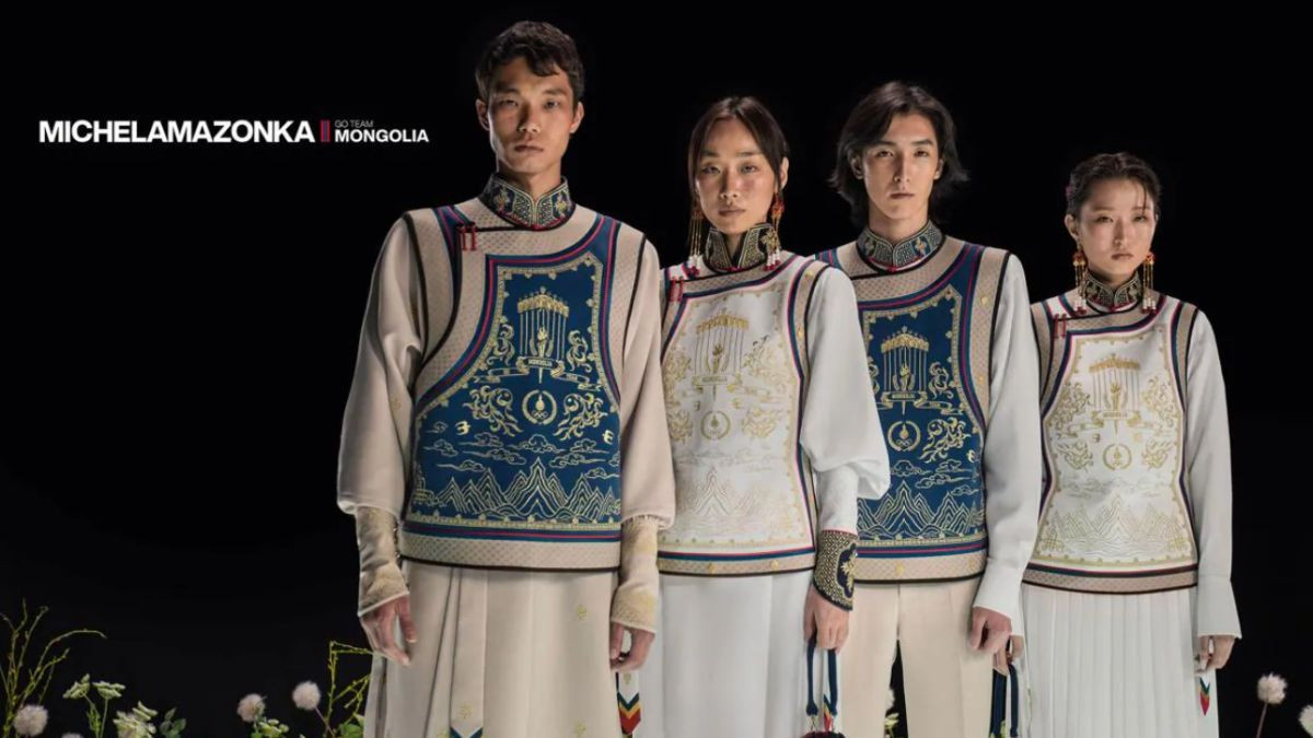 Team Mongolia unveiling their outfit for the opening ceremony. TEAM MONGOLIA