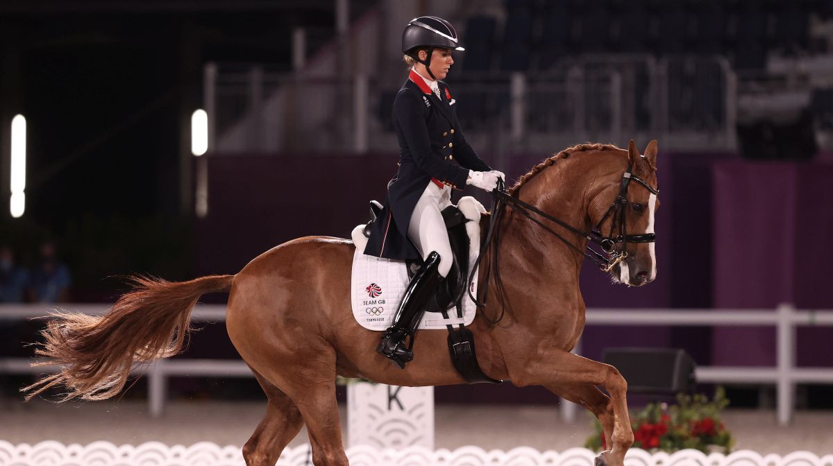 Charlotte Dujardin of Team Great Britain riding Gio in Tokyo 2021. GETTY IMAGES