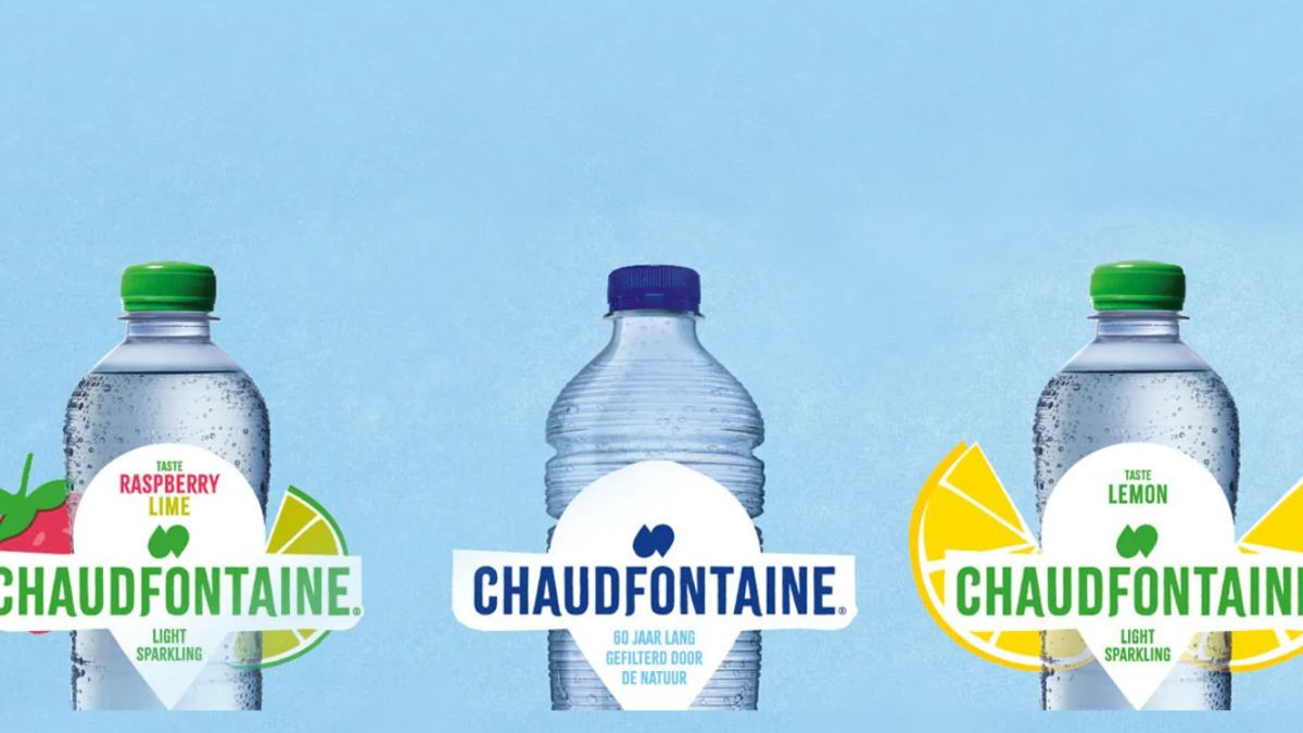 General shot of three different types of Chaudfontaine water. COCA-COLA COMPANY