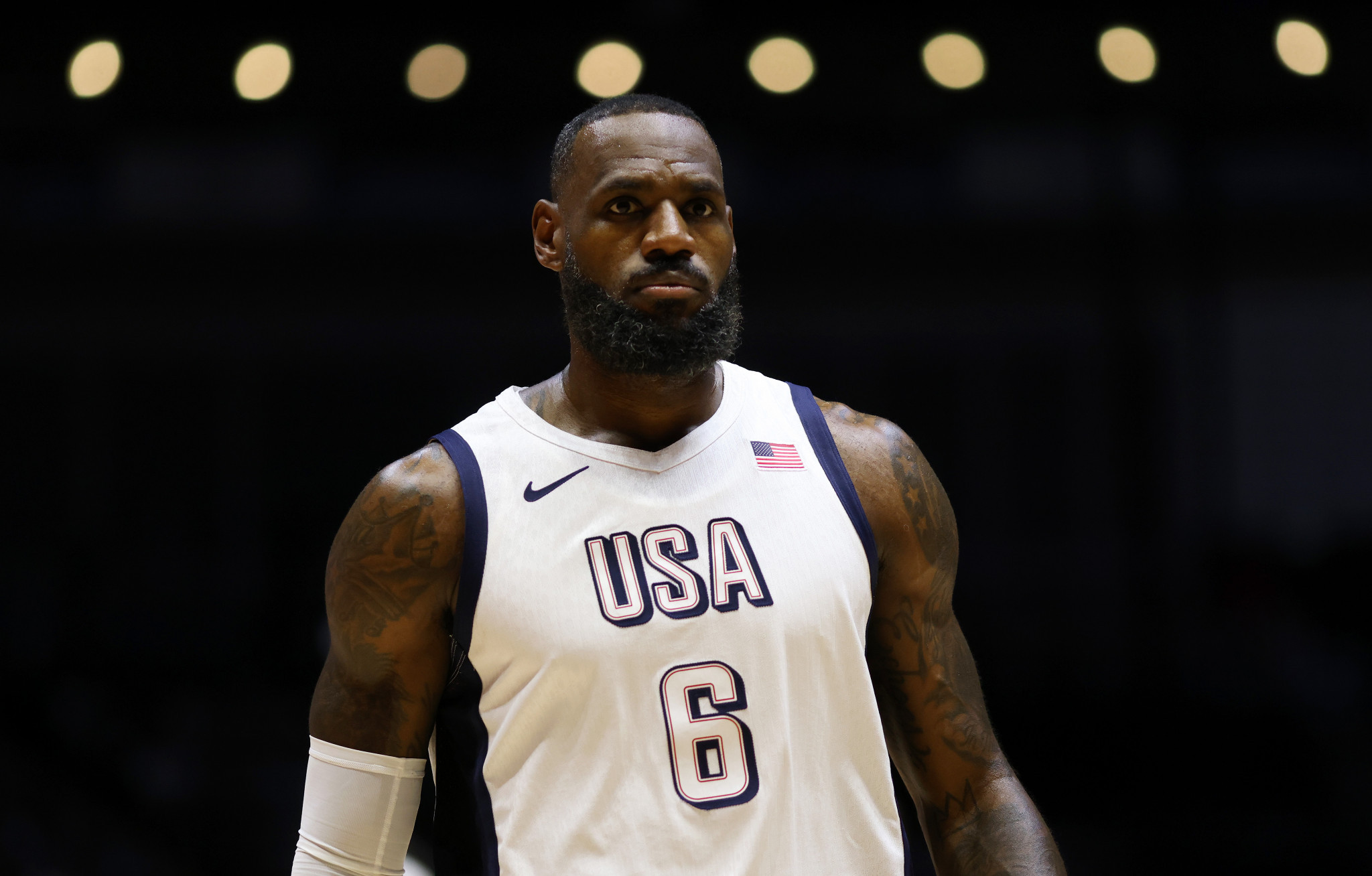 LeBron James will be joined by Coco Gauff in being a Team USA flag bearer. GETTY IMAGES