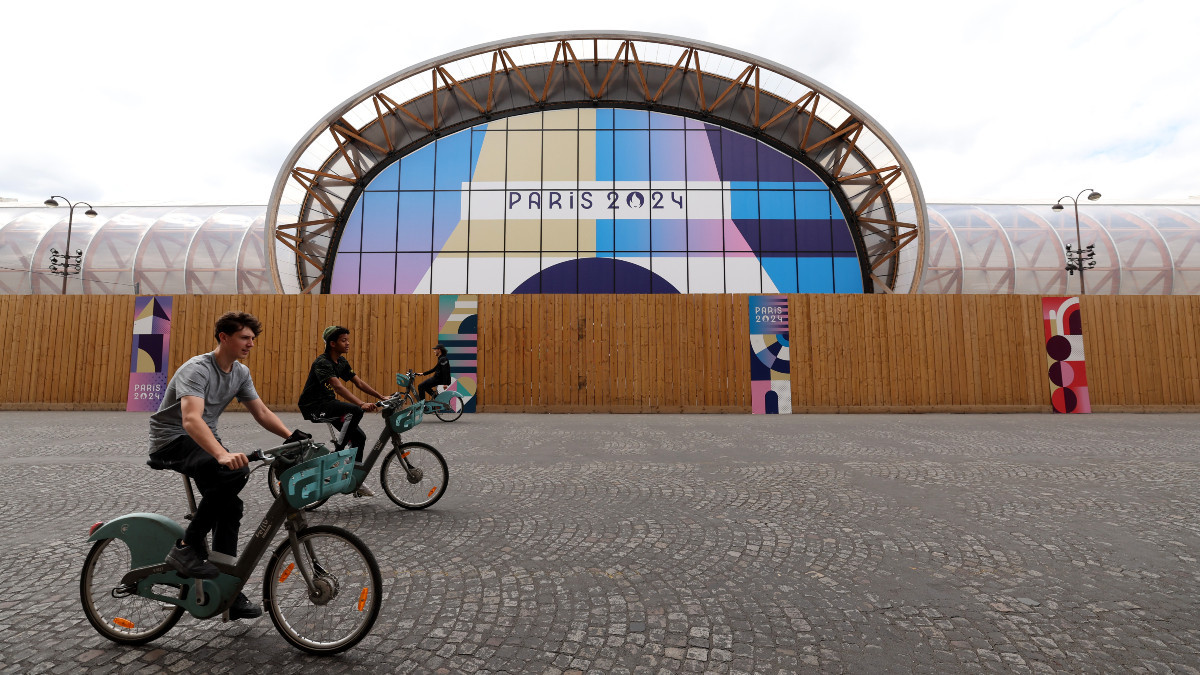 An exterior view of the Champ de Mars Arena ahead of judo and wrestling competition. GETTY IMAGES