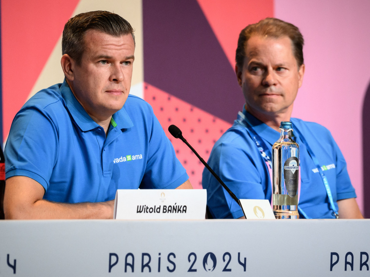 WADA president Witold Banka in Thursday's Paris press conference. GETTY IMAGES