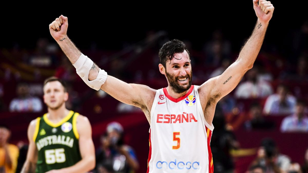 Rudy Fernandez of Spain celebrates during the semi-finals march between Spain and Australia of 2019 FIBA World Cup. GETTY IMAGES