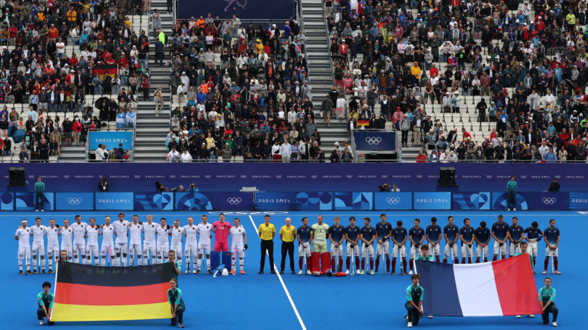 Hockey match between Germany and France at the Yves-du-Manoir Stadium on 27 July 2024. GETTY IMAGES