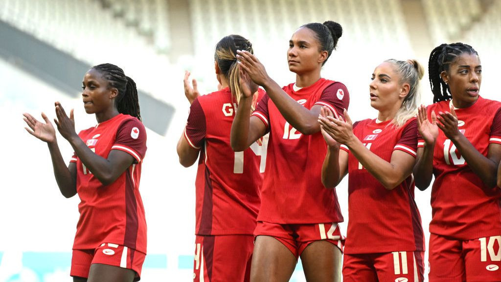 Players of Team Canada acknowledge the fans after the Women's group A match between Canada and New Zealand during the Olympic Games Paris 2024. GETTY IMAGES