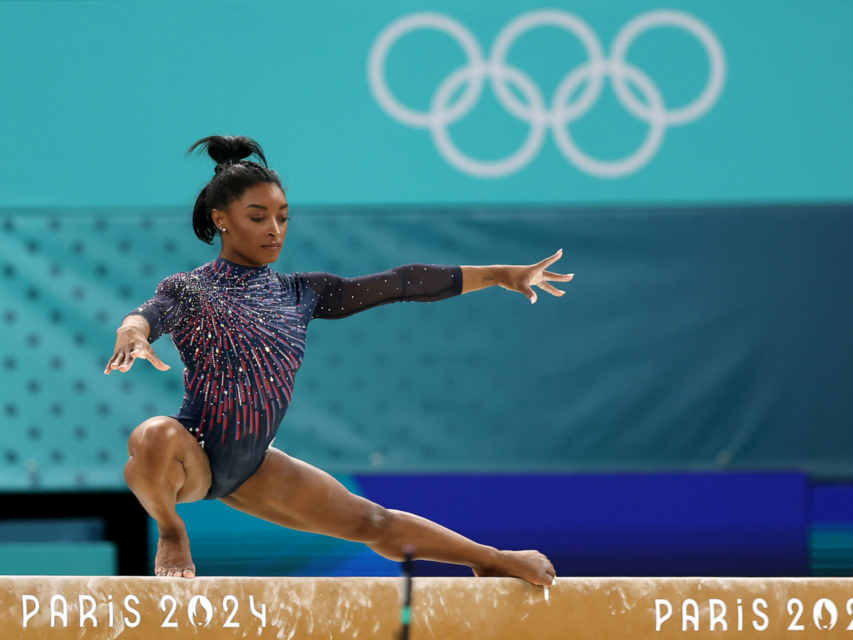 Simone Biles of Team United States during a Gymnastics session at the Paris 2024 Olympic Games. GETTY IMAGES