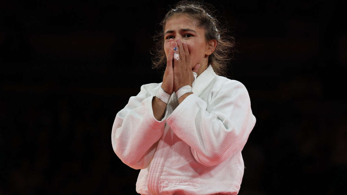 Uzbekistan's Diyora Keldiyorova defeated three Olympic champions to win the gold medal. GETTY IMAGES