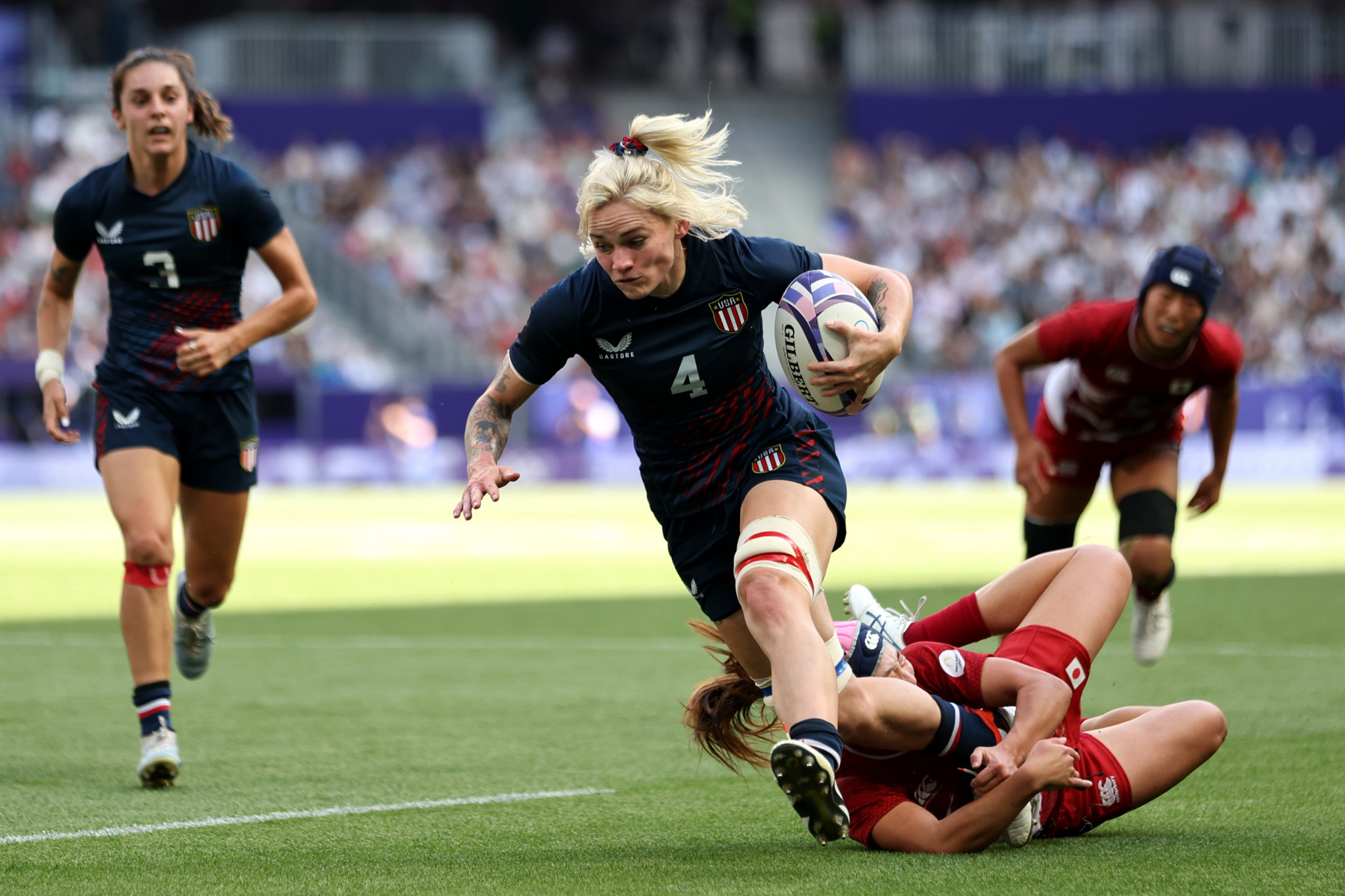 USA defeated Japan 36-7 to advance in the competition. GETTY IMAGES