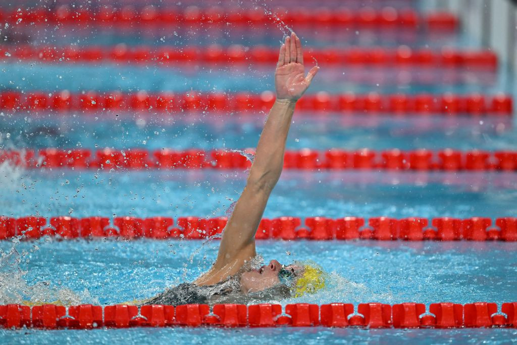 The backstroke battle is heating up with Regan Smith seizing a narrow edge over Kaylee McKeown. GETTY IMAGES