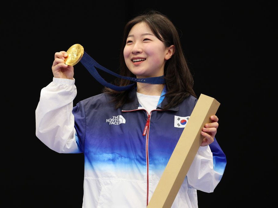 Ban Hyojin makes history with South Korea's 100th gold. GETTY IMAGES
