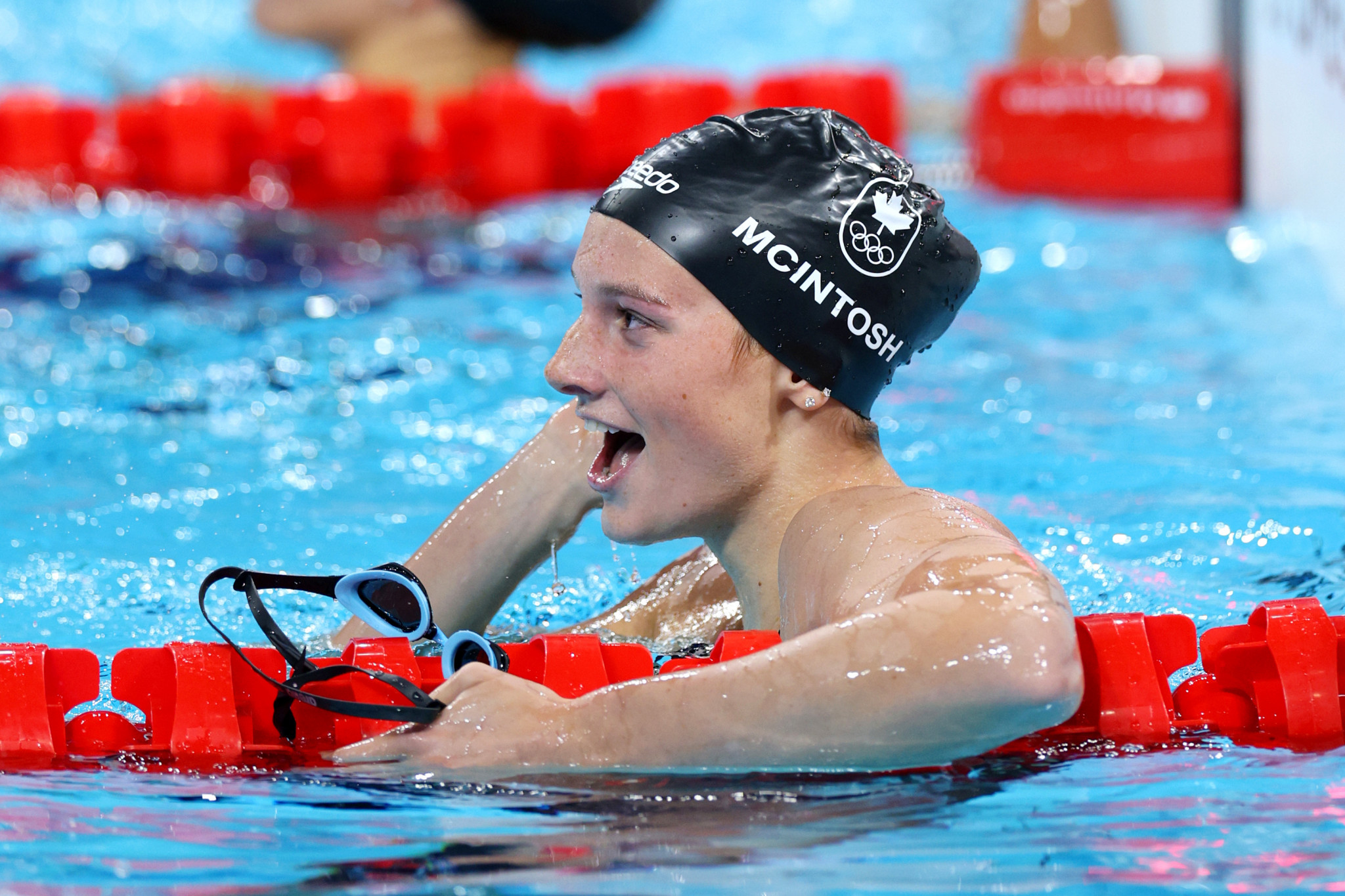 Summer McIntosh expressed her delight after winning gold in the 400m medley. GETTY IMAGES