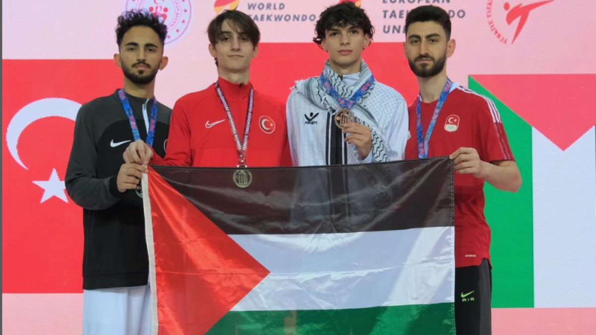 Ismail (second from right) during the award ceremony at the 2024 Turkish Open, where he took bronze. ISMAIL'S INSTAGRAM