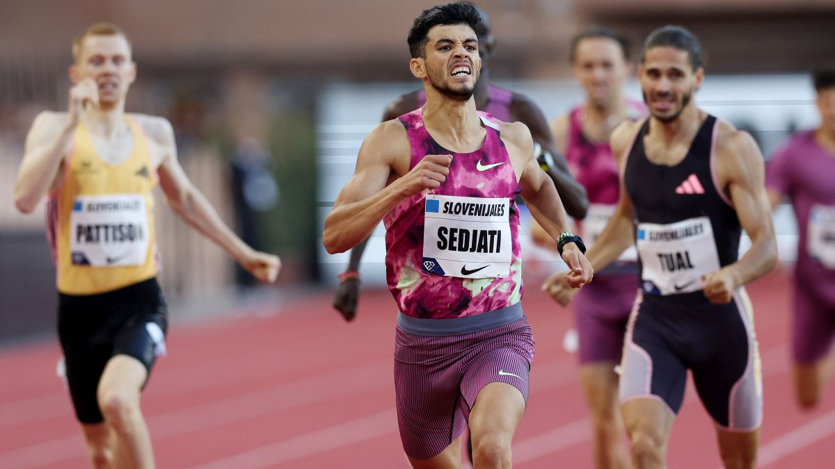 Sedjati competes in the Mens 800 meter race during the 2024 Diamond League. GETTY IMAGES