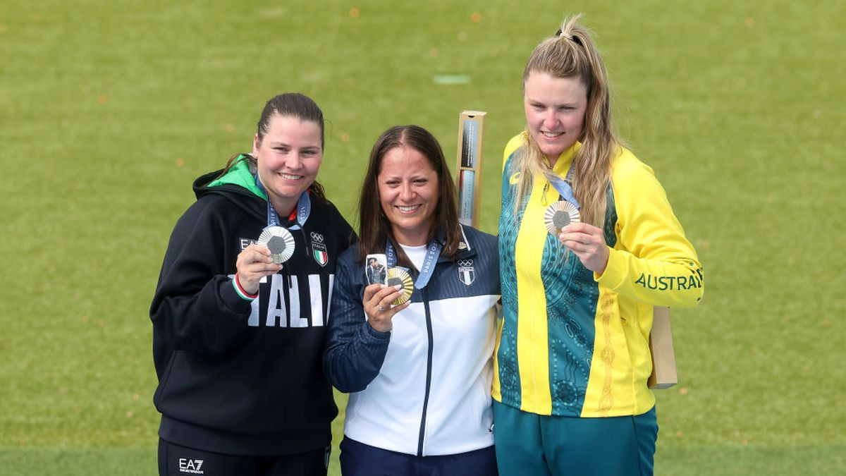 Shooting Trap Women’s medal ceremony GETTY IMAGES