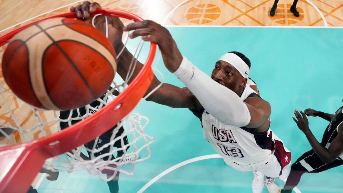 Bam Adebayo #13 of Team United States dunks the ball GETTY IMAGES