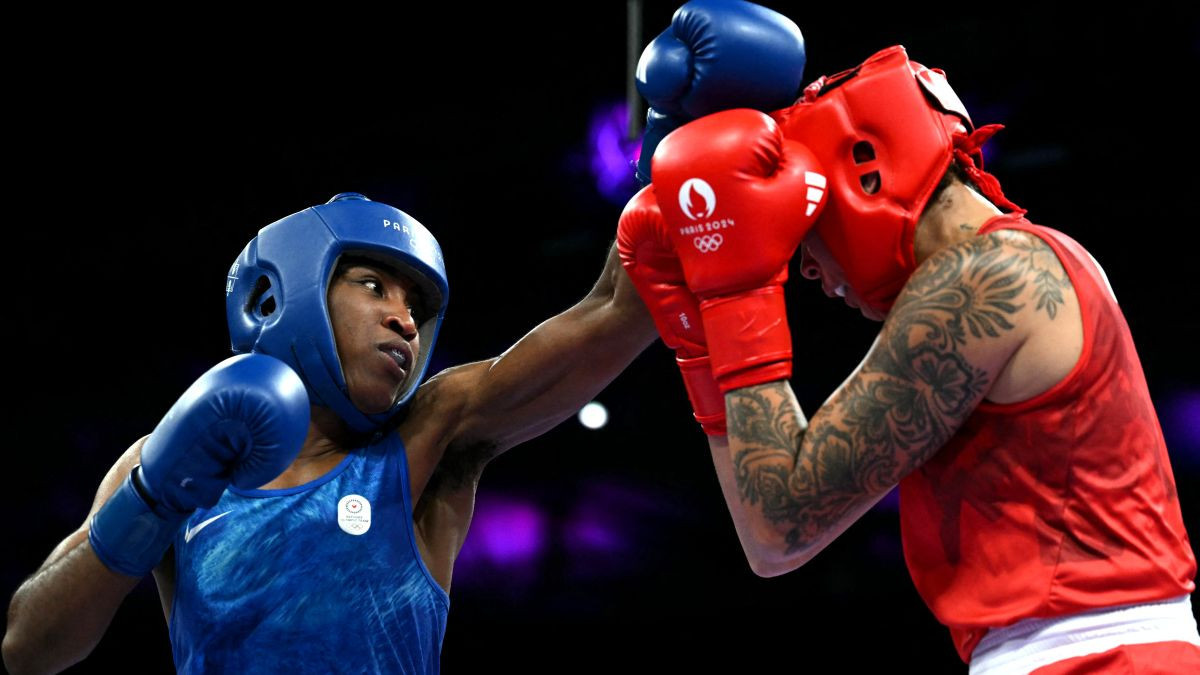 Ngamba against Canada's Tammara Thibeault in Paris 2024. GETTY IMAGES