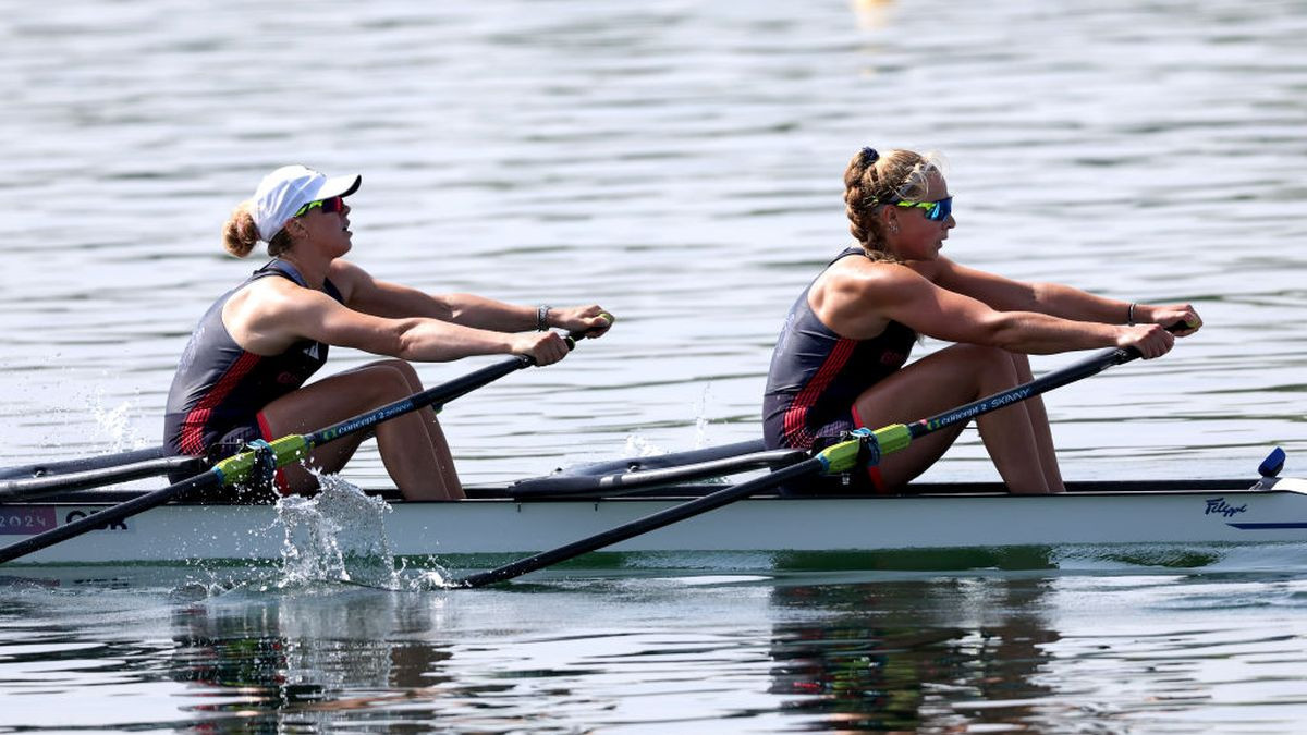 Mathilda Hodgkins and Rebecca Wilde of Great Britain compete in the Rowing Women's Double Sculls Semifinal. GETTY IMAGES