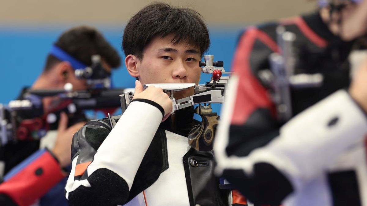 Yukun Liu of Team People's Republic of China reacts in the 50m Rifle 3 Positions Men's Final. GETTY IMAGES