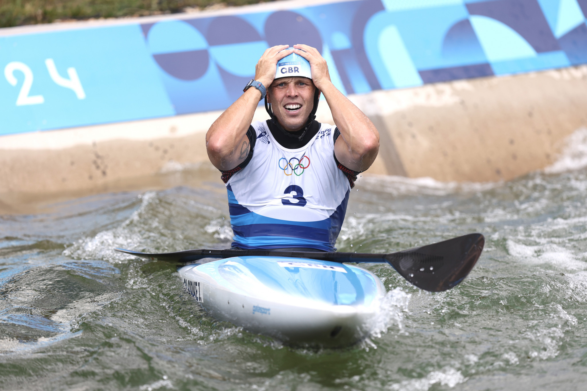 It was heartbreak for Joe Clarke in the men's canoe slalom final on Thursday. GETTY IMAGES