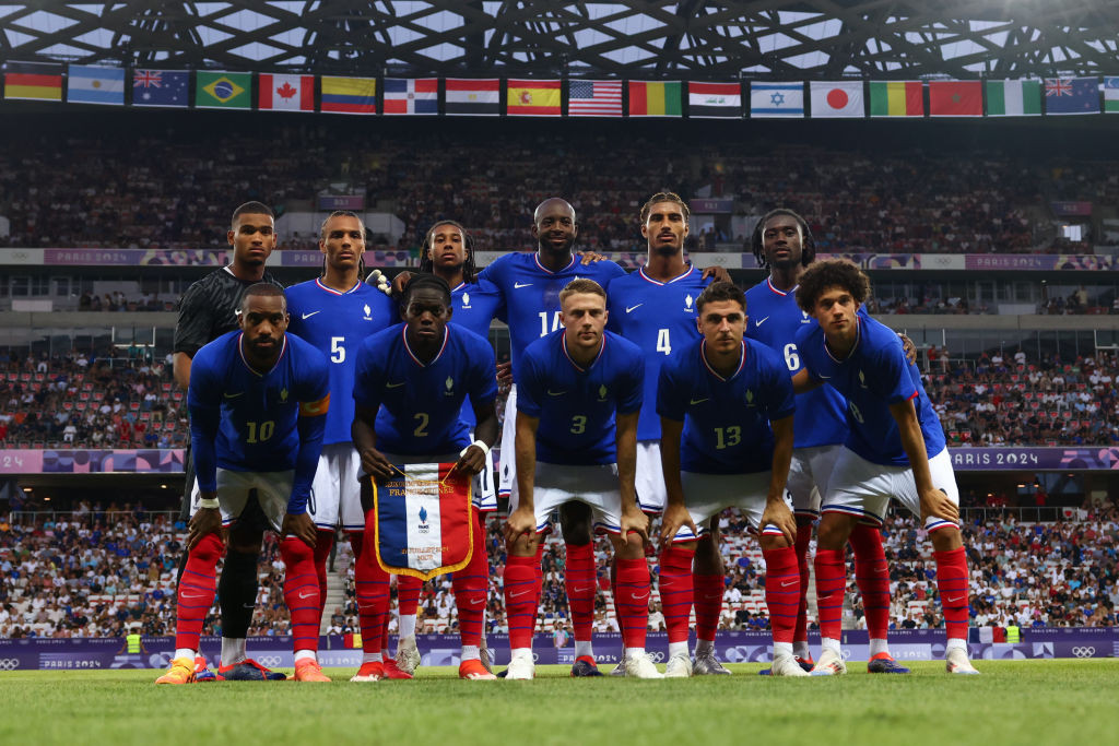 Team France during the Olympic Games Paris 2024 at Stade de Nice on 27 July 2024. GETTY IMAGES