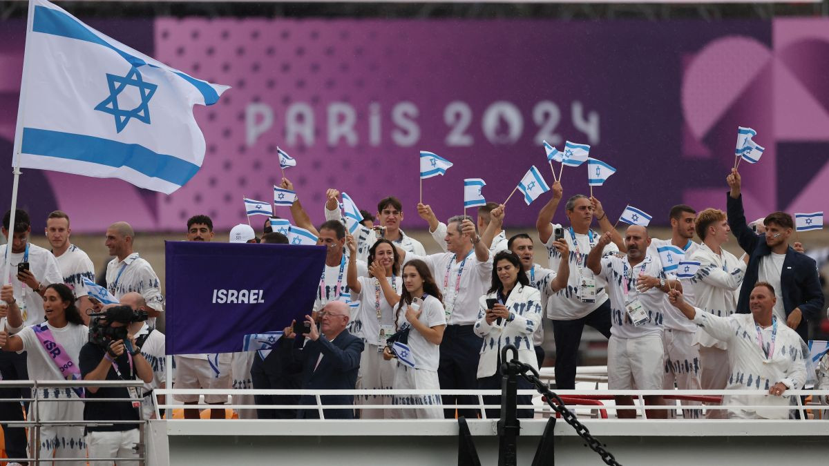 Athletes of Team Israel during the opening ceremony. GETTY IMAGES