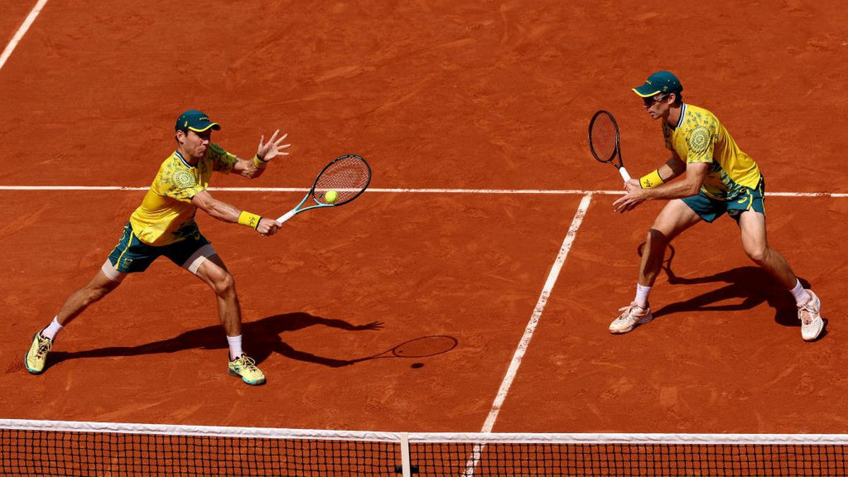 Matthew Ebden plays with John Peers during the Doubles Semifinal. GETTY IMAGES