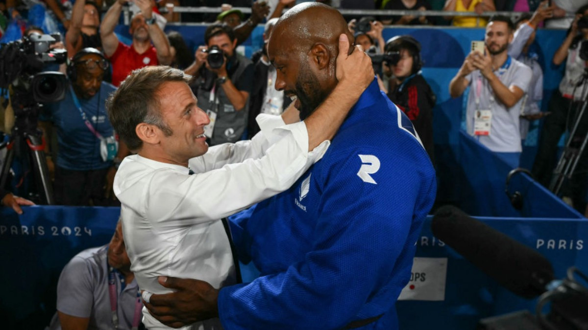 Judo Rinner and Macron share a moment. GETTY IMAGES