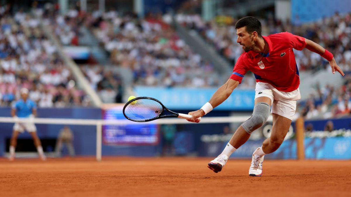 Novak Djokovic of Serbia plays a backhand. GETTY IMAGES