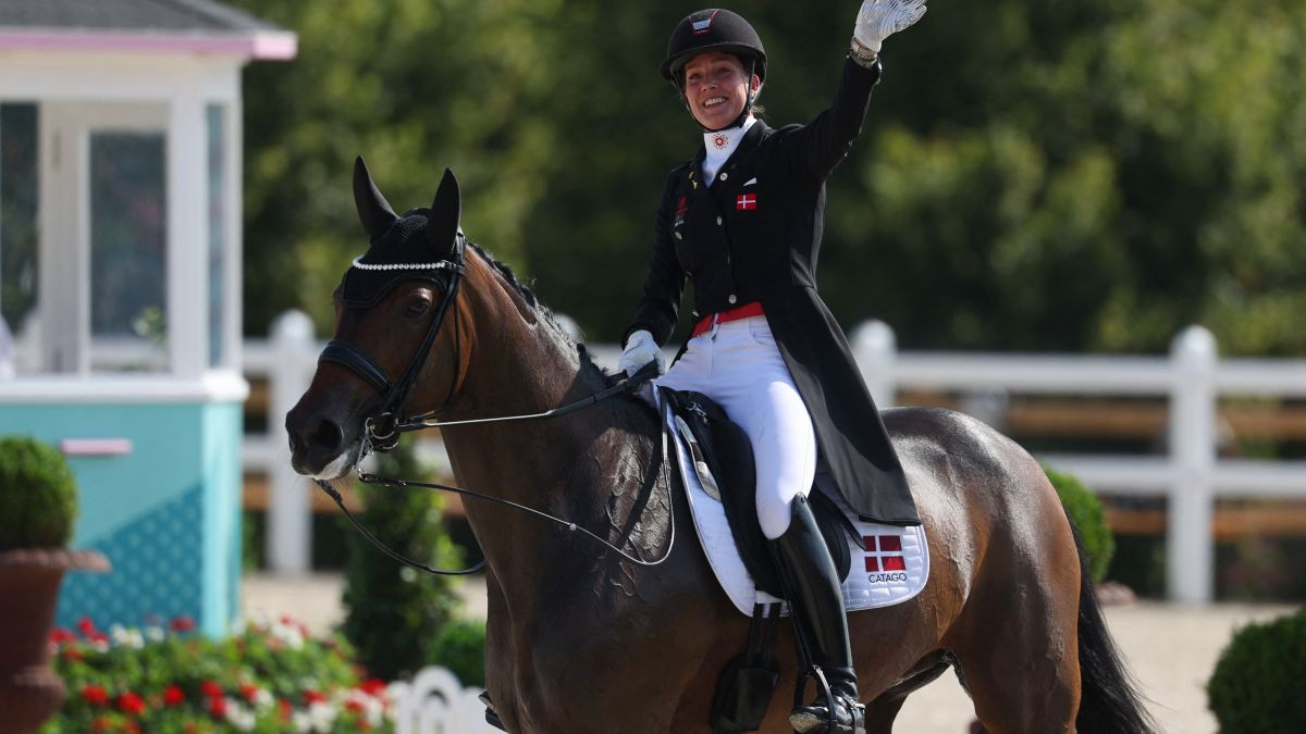 Dufour with horse Freestyle competes in the equestrian's dressage individual grand prix. GETTY IMAGES