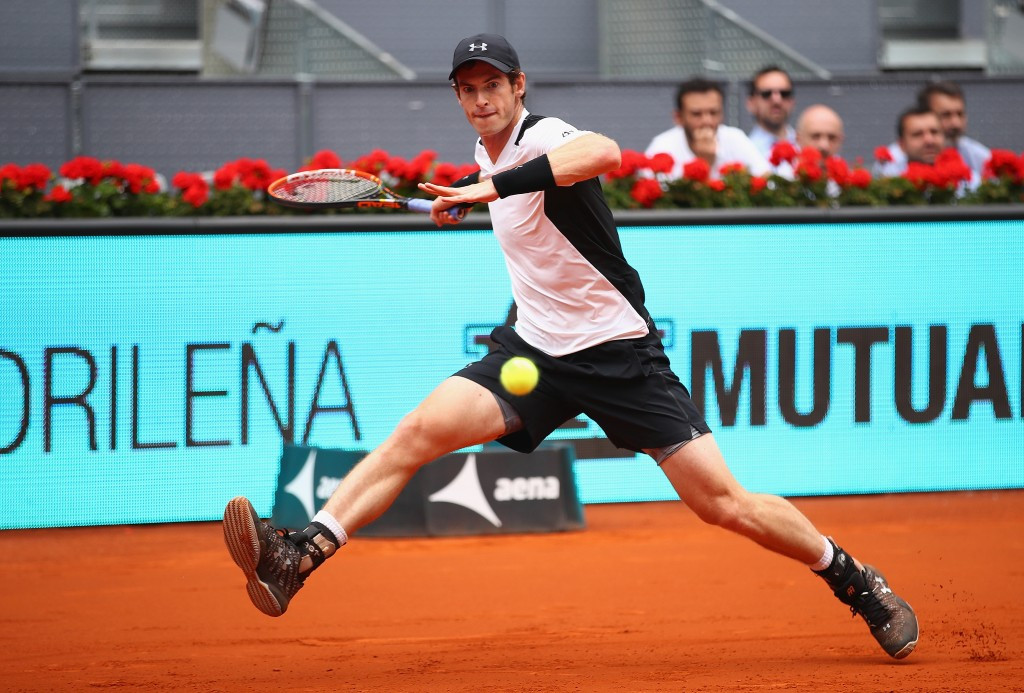Defending champion Andy Murray secured his place in the quarter-finals of the Mutua Madrid Open after recording a convincing victory over France’s Gilles Simon today ©Getty Images