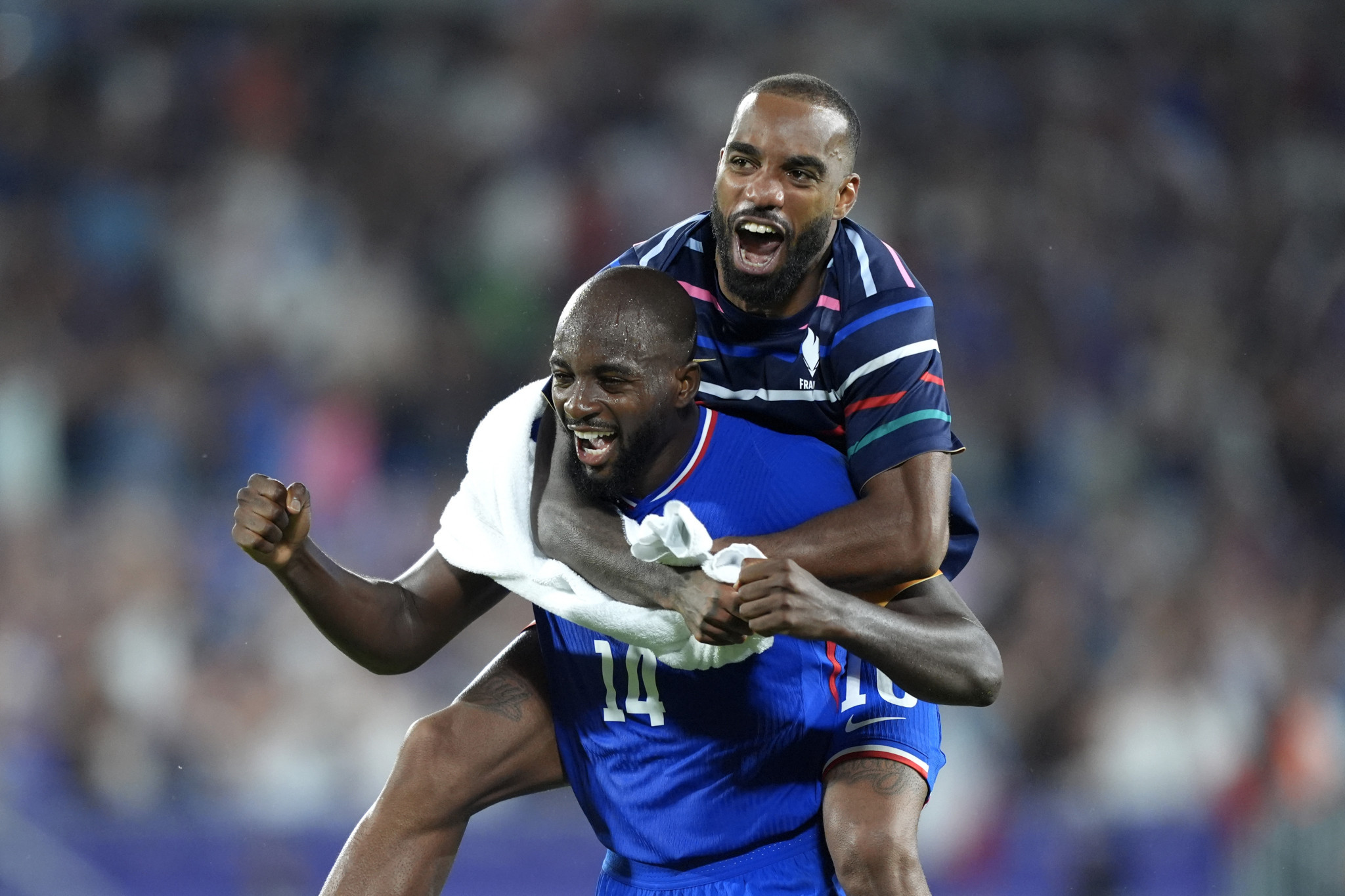 Jean-Philippe Mateta scored the all-important goal as France defeated Argentina. GETTY IMAGES