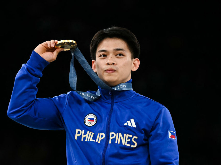 Carlos Yulo claimed the Philippines' second gold medal in history. GETTY IMAGES