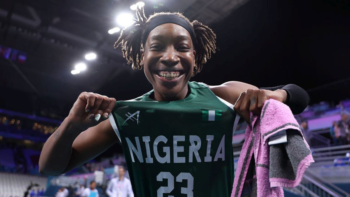 Ezinne Kalu celebrates victory against Canada. GETTY IMAGES