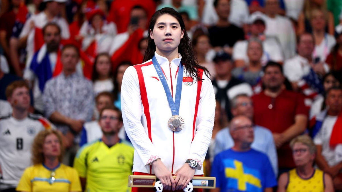 Bronze Medalist Zhang Yufei of Team People's Republic of China poses following the Swimming medal Ceremony. GETTY IMAGES