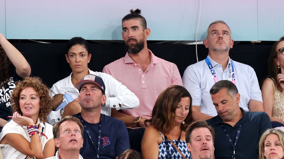 Michael Phelps during the Artistic Gymnastics Women's Team Final on day four of the Olympic Games. GETTY IMAGES