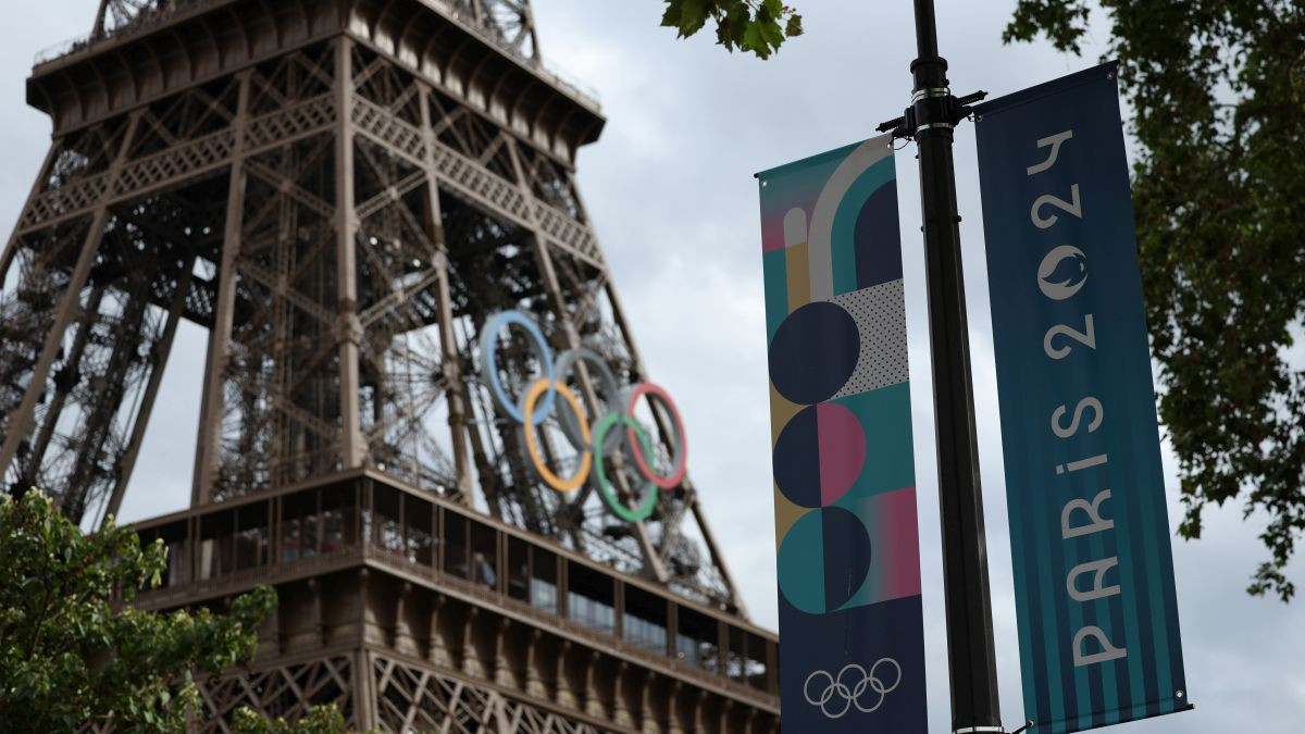 A general view of the Eiffel Tower ahead of the Paris 2024 Olympic Games. GETTY IMAGES