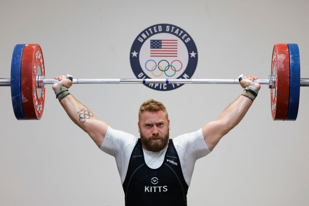 US weightlifter Wesley Brian Kitts training. GETTY IMAGES