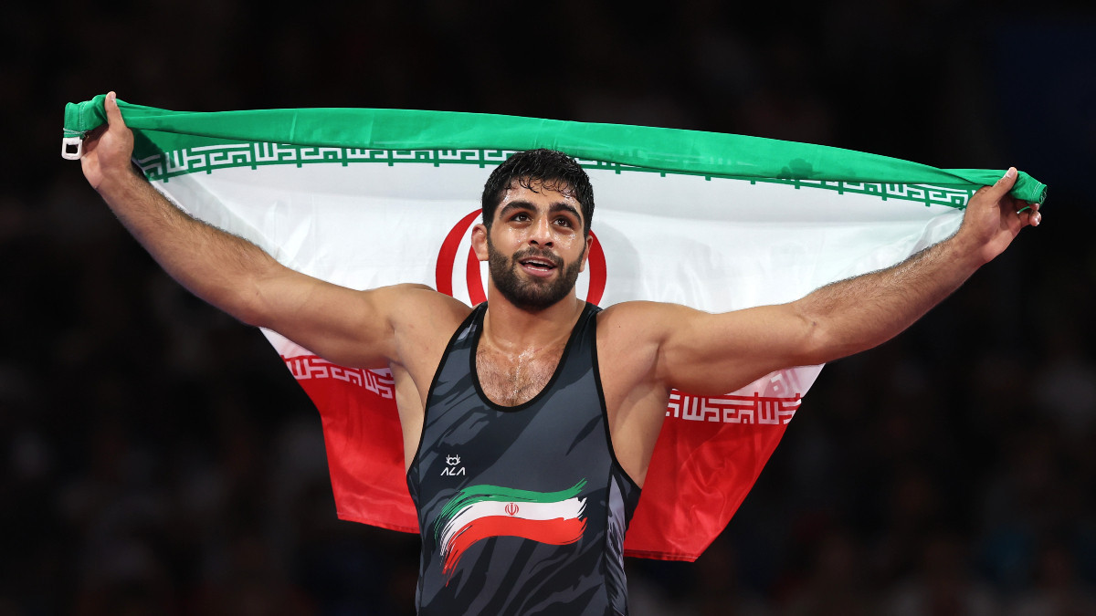 Mohammadhadi Saravi (Iran) celebrating his victory. GETTY IMAGES