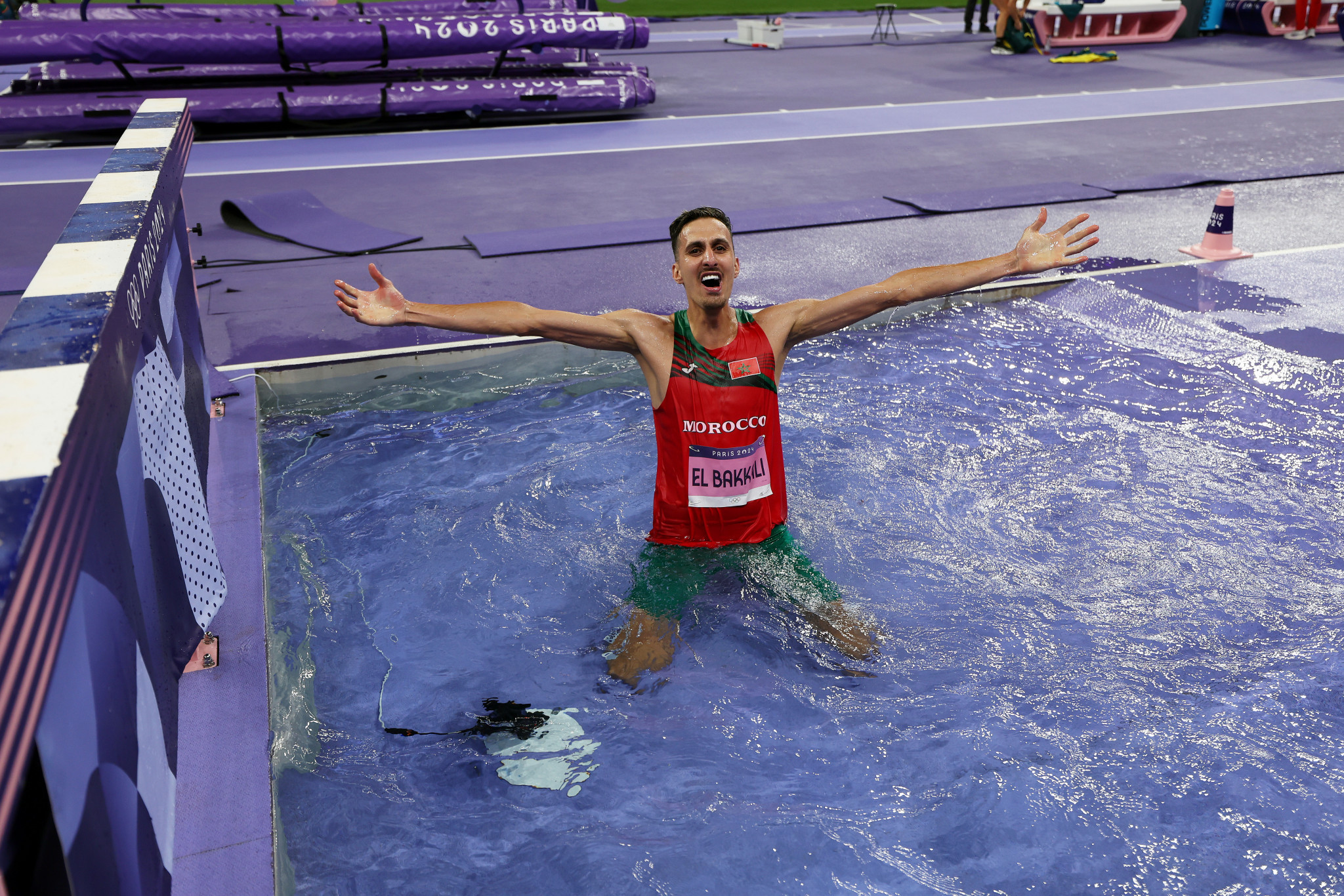 Soufiane El Bakkali made history in the 3,000m steeplechase. GETTY IMAGES