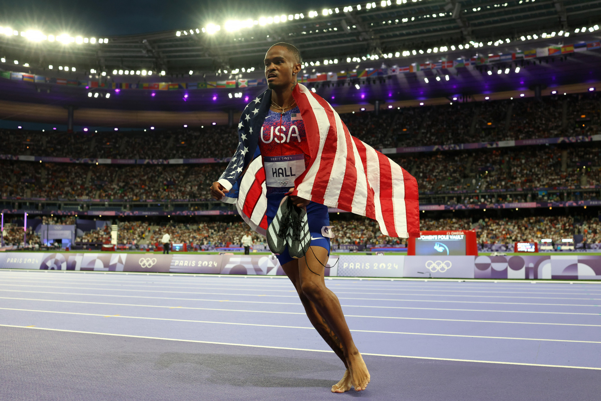 Quincy Hall produced a remarkable comeback to clinch gold. GETTY IMAGES