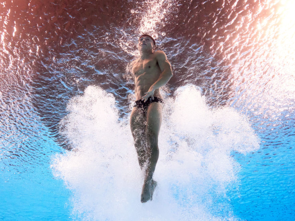 Jordan Christopher Houlden of Team Great Britain competes in the Men's 3m Springboard GETTY IMAGES