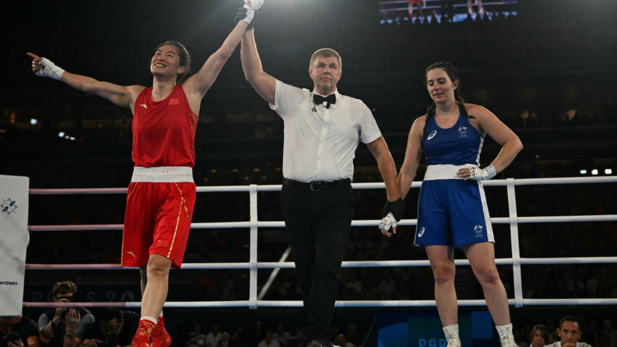 Li Qian beats Caitlin Parker, who takes bronze in 75 kg. GETTY IMAGES